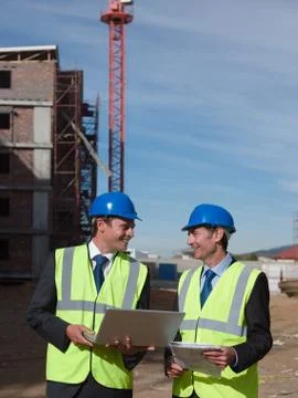 Engineers on building site Stock Photos
