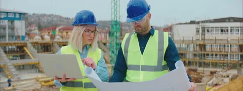 Engineers Checking Blueprints 스톡 동영상 150862426