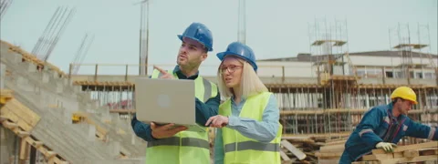 Engineers Checking Blueprints Stock Footage 150864777