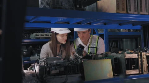 Engineers Conducting Precision Analysis in Tech Facility Stock Footage 263651896