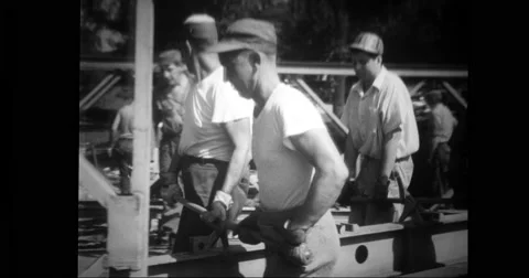 Engineers constructing bailey bridge Stock Footage 43400330