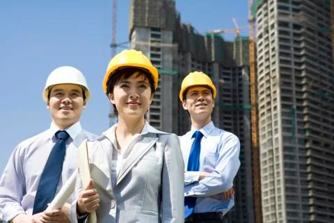 Engineers at a construction site Foto stock