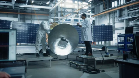 Engineers Develop Satellite 動画素材 150132113