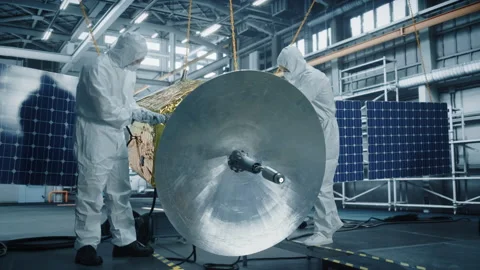 Engineers Develop Satellite Stock Footage 150132316