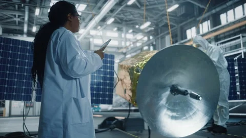 Engineers Develop Satellite Stock Footage 150132499