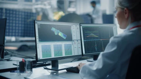 Engineers Develop Satellite Stock Footage 150133203