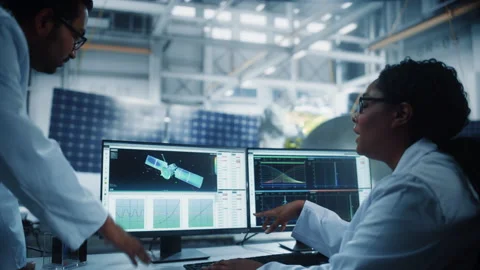 Engineers Develop Satellite Stock Footage 150133392