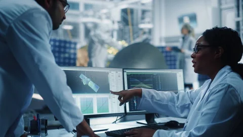 Engineers Develop Satellite Stock Footage 150133435