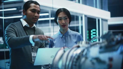 Engineers Developing Turbine Engine 스톡 동영상 229844008