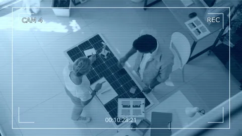 Engineers Examining Solar Panel CCTV Shot Stock Footage 276940225