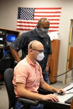 Engineers with Exploration Ground Systems at NASAs Kennedy Space Center in .. Stock Photos