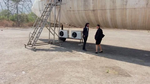 Engineers Inspect Abandoned Aeroplane Stock Footage 291670360