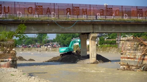 Engineers inspecting damage at site after earthquake in India Stock Footage 321039938