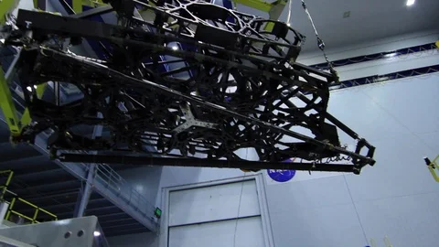 Engineers lifted Webb Telescopes Structure - 2016 Stock Footage 112132773