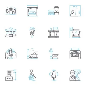 Engineers linear icons set. Innovators, Creators, Problem-solvers, Designers イラスト素材