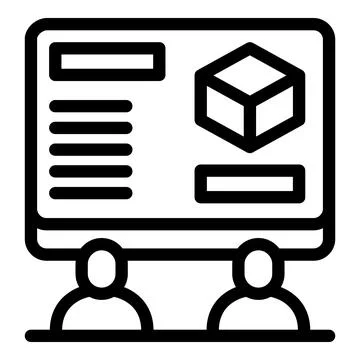 Engineers looking at projection of 3d model on screen Stock Illustration