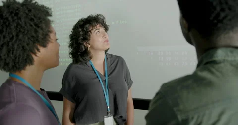 Engineers Meeting in Office Coding on Computer Technology Stock Footage 291925918