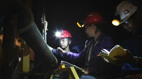 Engineers in mine Stock Footage 35909352