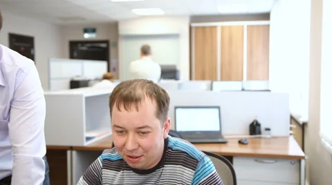 Engineers in the office at the computer Video stock 63086452