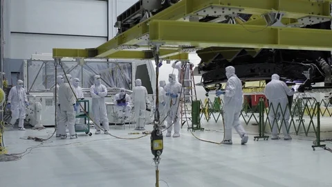 Engineers operating Rollover Fixture at NASA Goddard Space Flight Center - 2017 Stock Footage 112139770
