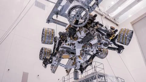 Engineers perform mass properties testing on NASAs Mars Stock Photos