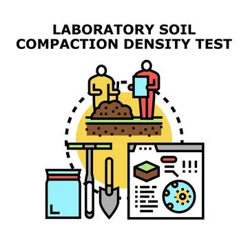 Engineers performing soil compaction density test in laboratory 库存插图