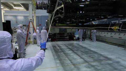 Engineers placed down the Webb Telescope at Goddard Space, Flight Center - 2016 Stock Footage 112132843