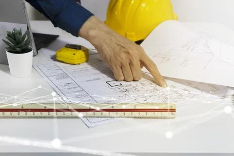 Engineers plan the construction. Effective budgeting and time management,Hous Stock Photos