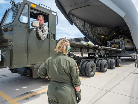 Engineers prepare to test the parachute system for NASAs Orion Stock Photos