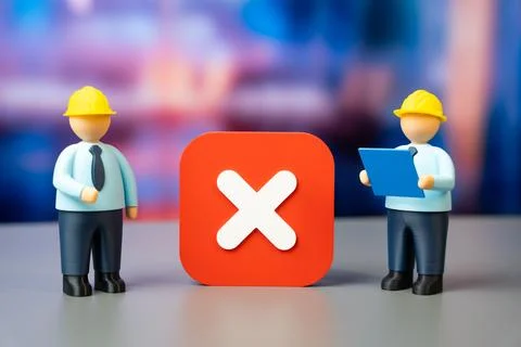 Engineers refuse to greenlight a project after a detailed study. Design fla.. Foto stock
