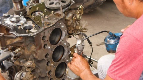 Engineers repair Stock Footage 93882182