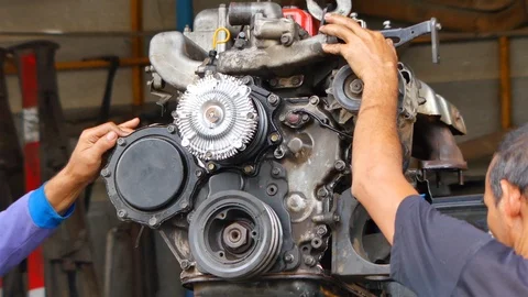 Engineers repair Stock Footage 93883485