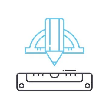Engineers scale line icon, outline symbol, vector illustration, concept sign Stock Illustration