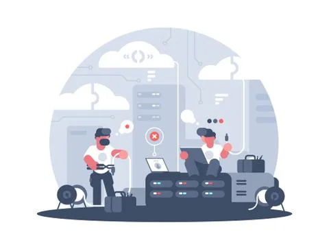 Engineers of service support Stock Illustration