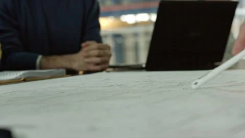 Engineers talking on project standing Stock Footage 169489521