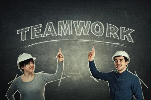 Engineers teamwork concept Stock Photos