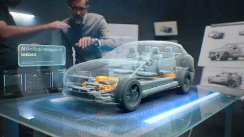 Engineers testing ai artificial intelligence system autopilot Stock Footage 220068101