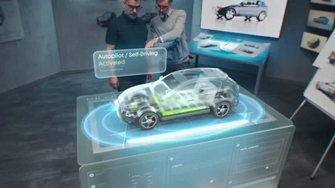 Engineers testing ai artificial intelligence system autopilot Stock Footage 220126836