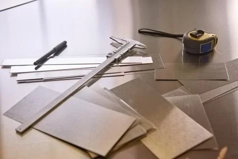 Engineer's tools on the table. 스톡 사진