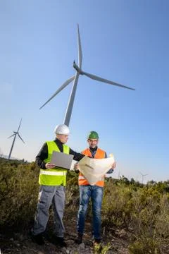 Engineers of Wind Turbine Stock Photos