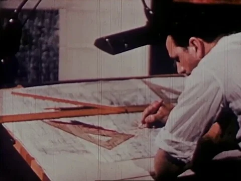 Engineers work on the development of overcrowded traffic situation - 1948 Stock Footage 112226141