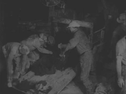Engineers work at tunnel construction site - 1938 Stock Footage 95181158