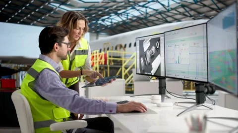 Engineers Working On Aircraft Maintenance 動画素材 326165786