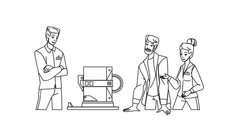 Engineers Working And Create Equipment Vector Illustrazione stock