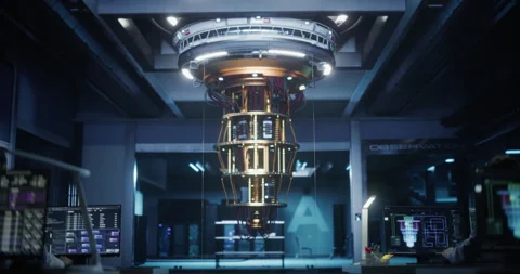 Engineers Working with Quantum Computer Stock Footage 318965718