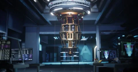 Engineers Working with Quantum Computer Stock Footage 318965736