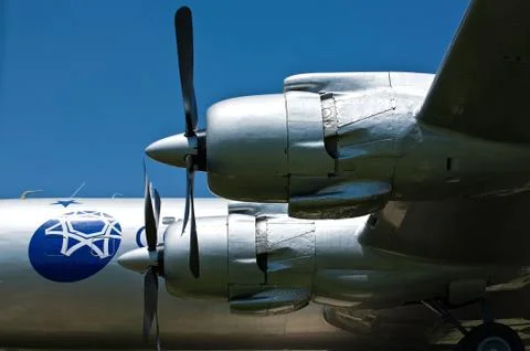 Engines of Douglas DC-7 Stock Photos
