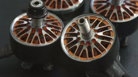 Engines from the FPV drone lie on the table Stock Footage 149774164