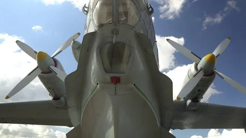 Engines of an old aircraft Stock Footage 74478293