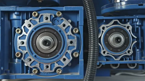 Engines at work. Gear spin on bearings. RAW video record Video stock 60211082